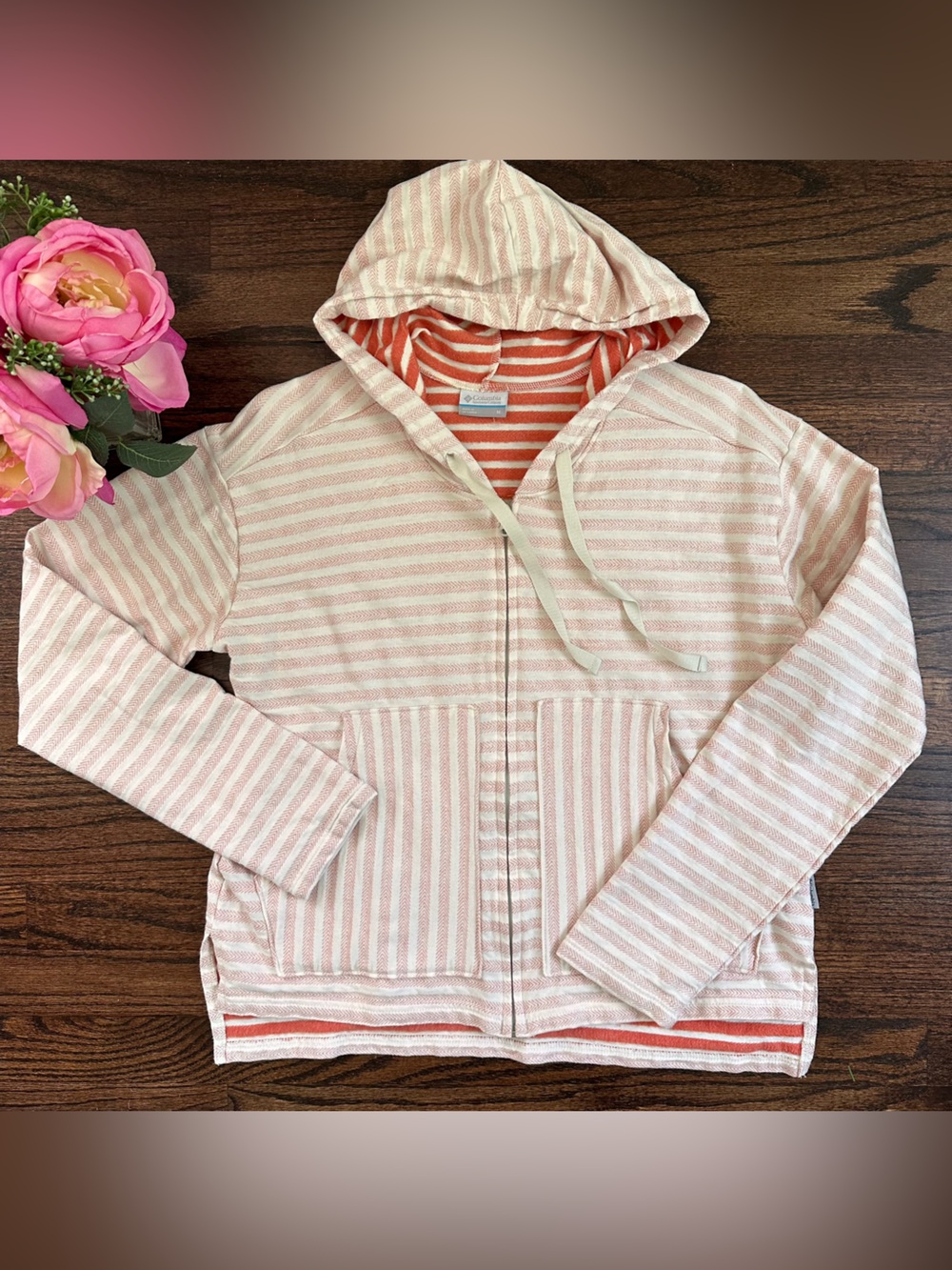 Columbia Melody striped hooded jacket, size M